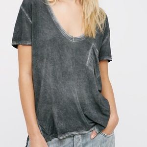 Free people rising sun grey t-shirt